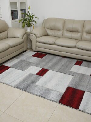 שטיח אומגה דגם קוביות אדום