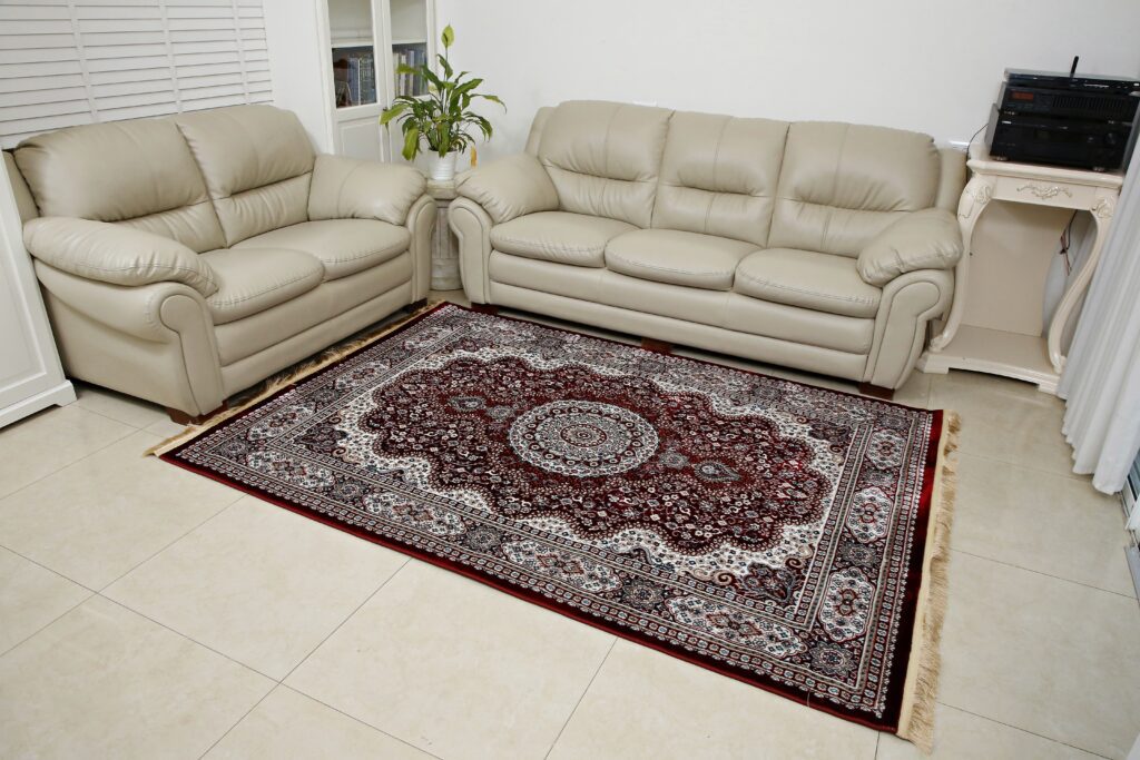 שטיח דמוי משי מדליון אדום