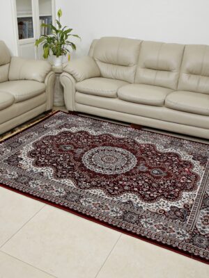 שטיח דמוי משי מדליון אדום