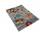 שטיח לחדרי ילדים פרפרים אפור (3)