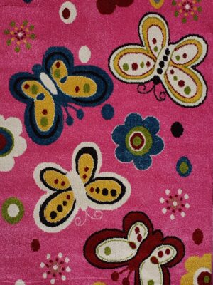 שטיח לחדרי ילדים פרפרים אפור (2)