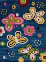 שטיח לחדרי ילדים פרפרים כחול