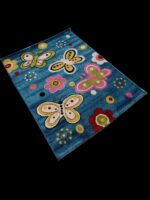 שטיח לחדרי ילדים פרפרים כחול (3)