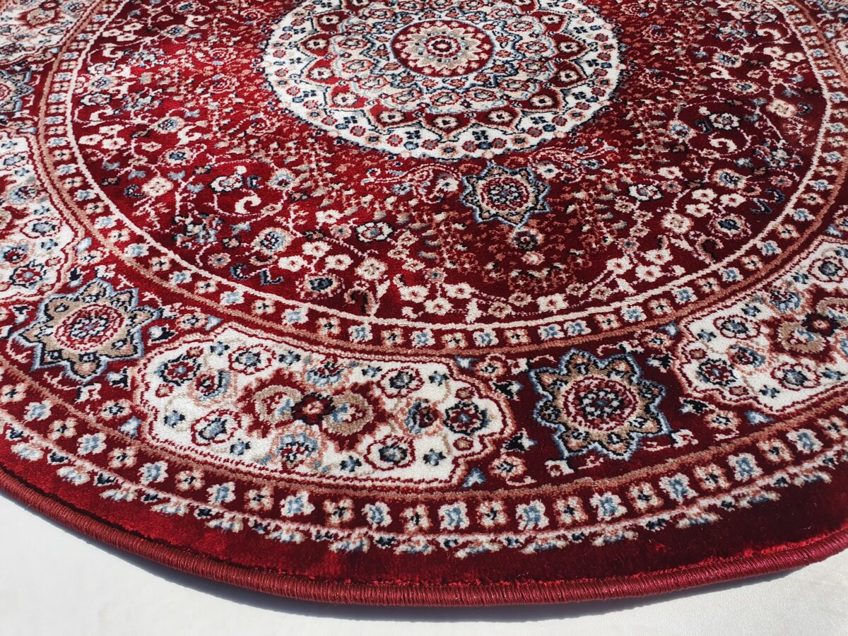 שטיח קלאסי עגול צבע אדום (3)