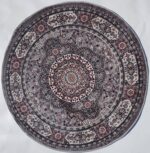 שטיח קלאסי עגול צבע אפור