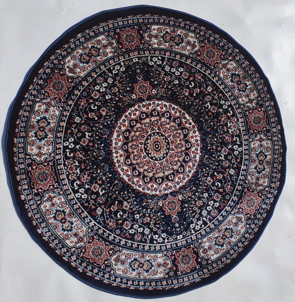 שטיח קלאסי עגול צבע כחול