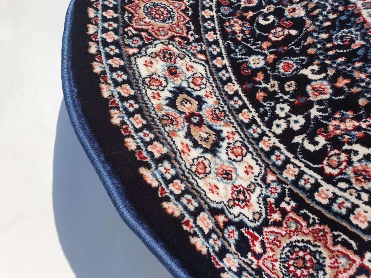 שטיח קלאסי עגול צבע כחול (2)