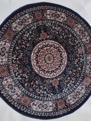 שטיח קלאסי עגול צבע כחול